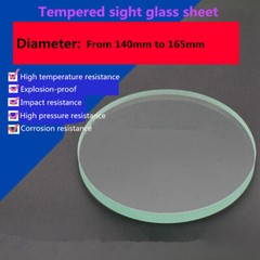 1Pc Tempered Sight Glass Sheet Circle Observation Lens Dia. 140mm to 165mm