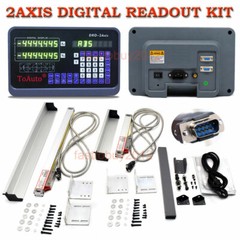 2Axis Digital Readout DRO Display 5µm Linear Glass Scale Mill Lathe Measure Kit