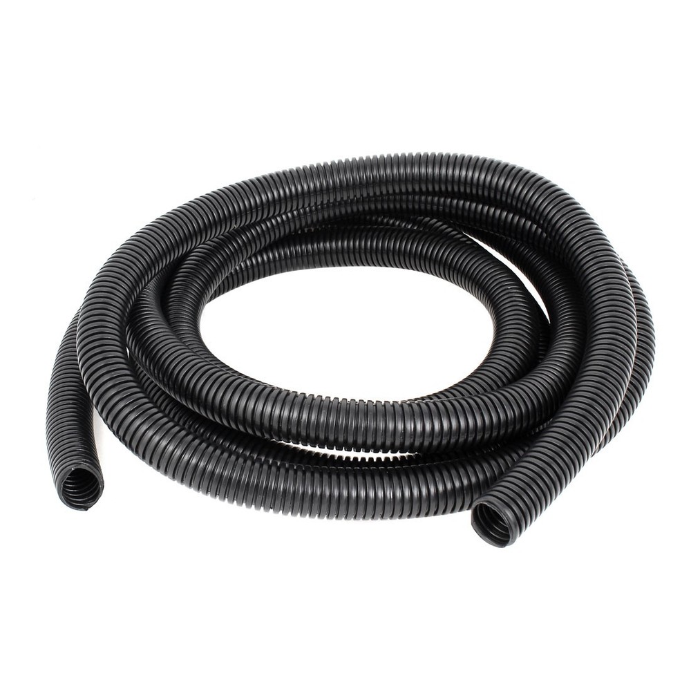 3.7 M 20×25 mm Plastic Corrugated Conduit Tube for Garden,Office Black