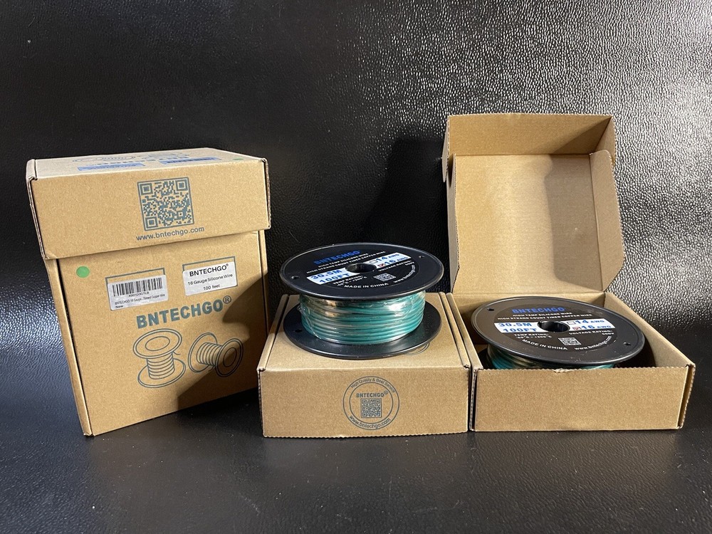 Silicone Wire 16 Gauge Spool 100 ft Green Flexible 16 AWG Lot Of 4 New BNTECHGO