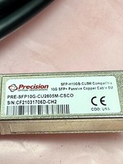 Precision Optical PRE-SFP10G-CU2605M-CSCO 100FSP Passive Copper Cable 5M – NEW