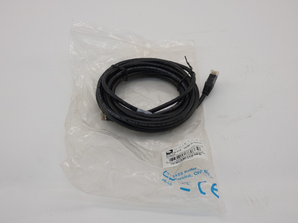 Quiktron 576-135-015 Black Snagless Patch Cord, 15FT, CAT. 6 – NEW Surplus!