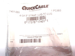 QuickCable 7401-001 Braided Ground Strap 3/8″ Hole, 4 Gauge, 9” Lug-To-Lug