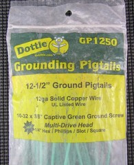DOTTIE GP1250 12 1/2″ 12GA COPPER WIRE GREEN SCREW GROUNDING PIGTAIL – LOT OF 60