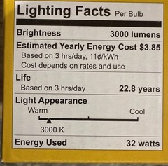 LED Outdoor Flood Light Bulb,Par38,Warm White Frosted,32-Watts,3000 Lumens -3766