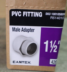 16 Cantex R5140107, 1-1/2″, Rigid PVC, Threaded Male, Conduit Adapter, (420)