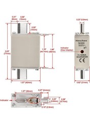 3Pcs. Heschen NH Fuse Link, NH000,80A, gG, Front Indicator Combination Detector