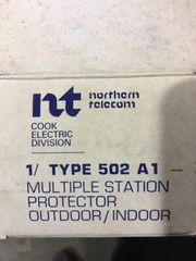 NORTHERN TELECOM COOK ELECTRIC 502 A1 MULTIPLE STATION PROTECTOR INDOOR/OUTDOOR