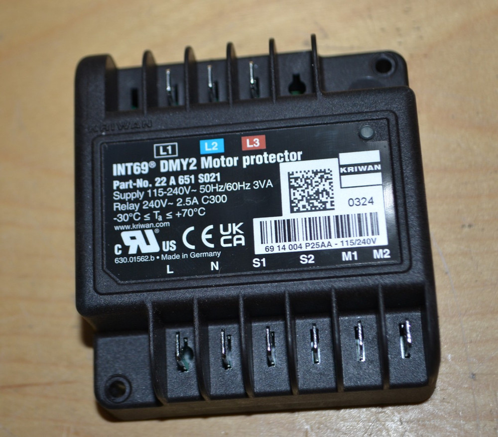 KRIWAN compressor protection module ~ INT69 DMY2 ~ 22A 651 S021