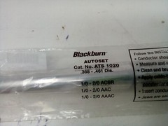 BLACKBURN AUTOSET SPLICE (ATS1020) FOR 1/0-2/0 (LOT OF 2 PCS)