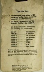 925988-R 3M AP PRODUCTS IDC DIE SET FOR D-SUBMINATURE CONNECTOR