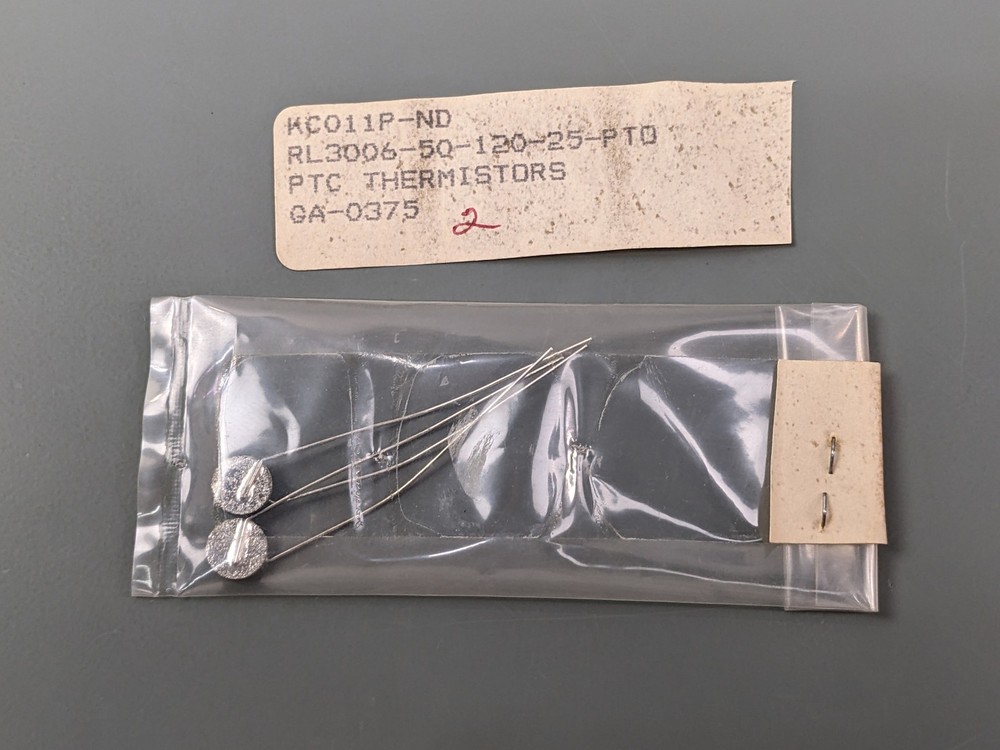 (2) Amphenol RL3006-50-120-25-PTO PTC Thermistors 25 Volt 50 Ohm 120 C