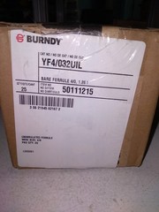 BURNDY YF2/032UIL Bare Ferrule 4/0 Awg LUG (LOT OF 25)