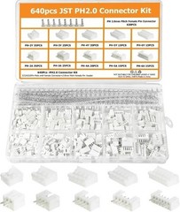 640PCS JST PH 2.0mm Connector Kit PH2.0mm Pitch 2 3 4 5 6 P Size: JST PH 2.0mm