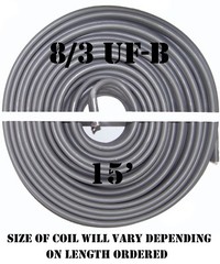 8/3 UF-B x 15′ Southwire Underground Feeder Cable