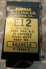 NEW LOT OF 3 Furnas 46ZBE12 Contact Block 600 Volts 3 Poles 1 NO 2 NC E12 10A