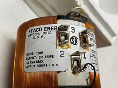 Staco 291 Variable Transformer 3A In: 120V Out: 0-120/132V