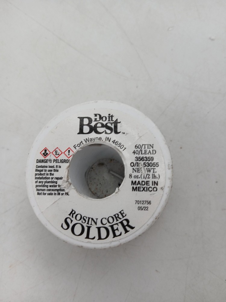 Do It Best Rosin Core Solder Wire 60/40 Tin Lead 8 Oz Spool Roll Leaded