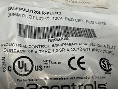 C3 Controls FVLU120LR-PLLRD 30 MM Pilot Light Red LED Red Lens 120V