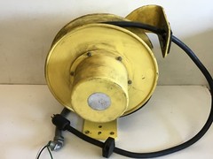 Powereel Retractable Electric Power Cord Reel 25ft Length, Yellow