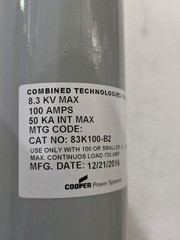 Eaton Cooper Power 83K100-B2 Current Limiting Backup Fuse 8.3 KV 100A 50KA OEM
