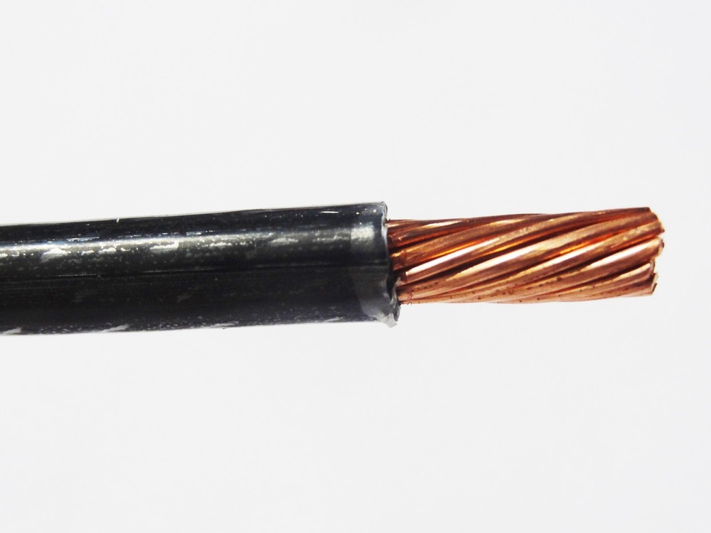 THHN 6 AWG GAUGE BLACK NYLON PVC STRANDED COPPER BUILDING WIRE 75′
