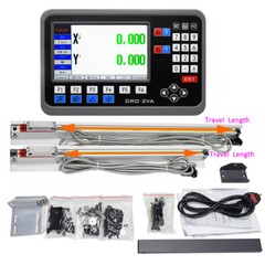 TOAUTO 2 Axis LCD DRO + 2pc Linear Scales Digital Readout full kit for Lathe,US