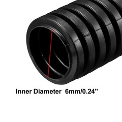10 M6x9 mm PP Flexible Corrugated Conduit Tube for Garden,Office Black