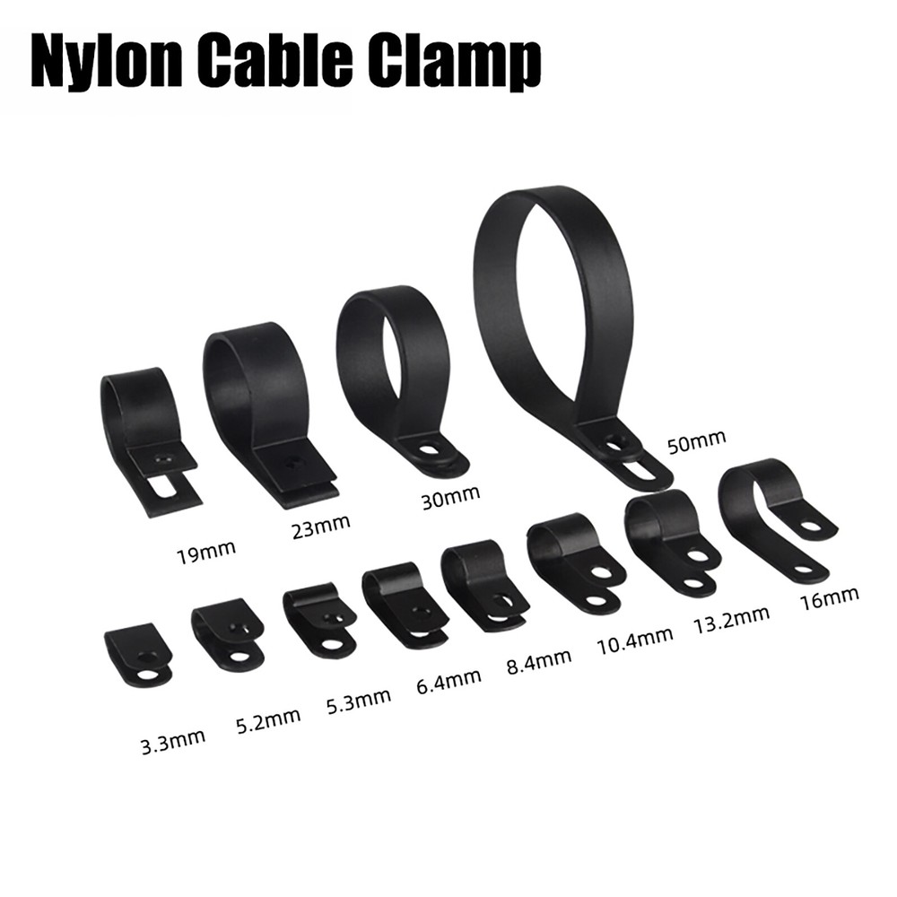 Nylon Black Plastic P Clip Pclip Clamp Hose Cable Holder Conduit Tidy Fastener