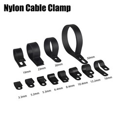 Nylon Black Plastic P Clip Pclip Clamp Hose Cable Holder Conduit Tidy Fastener