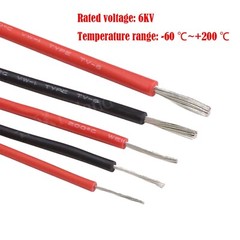 Silicone Cable Silicone Strand High Flex Wire 6KV 14~22AGW Tinned Copper Wire