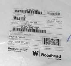 Woodhead Brad Harrison 1200900029 4R4P00A27C300 M8 4-Pin Female Receptacle 300mm