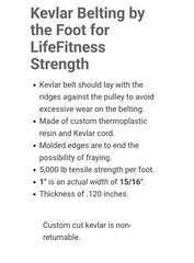 Fitness equipment flat belt 1″ Weight Plate Stack Cable *Per Foot* Replacement