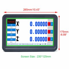TOAUTO 2/3 Axis LCD Touch Screen DRO Digital Readout 5um TTL Linear Glass Scale