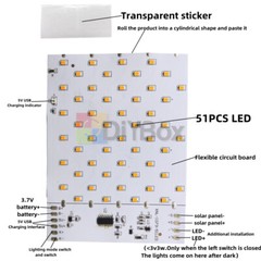 3.7V Solar Flame Lamp PCBA Simulated Solar Torch lamp Controller Circuit Board
