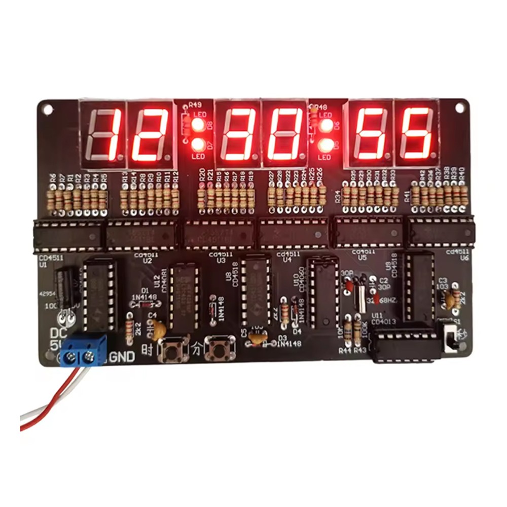 New 6-bit Digital Circuit Clock DIY Electronic Kit Electronic Clock Teaching Kit
