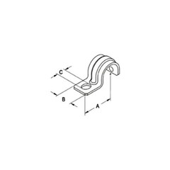 Bridgeport Fittings 902-S, 3/4, Znc ElectroPltd STL, 1Hl, Rgd Con Pipe Strp, 3pc