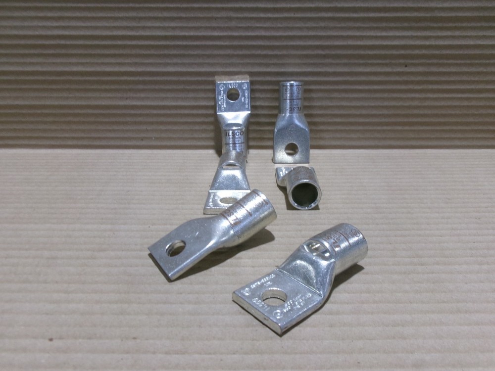 Ilsco Lot of 6 Brown Die 87 500 KCMIL 350/373 Flex 1 Hole Compression Lug AK