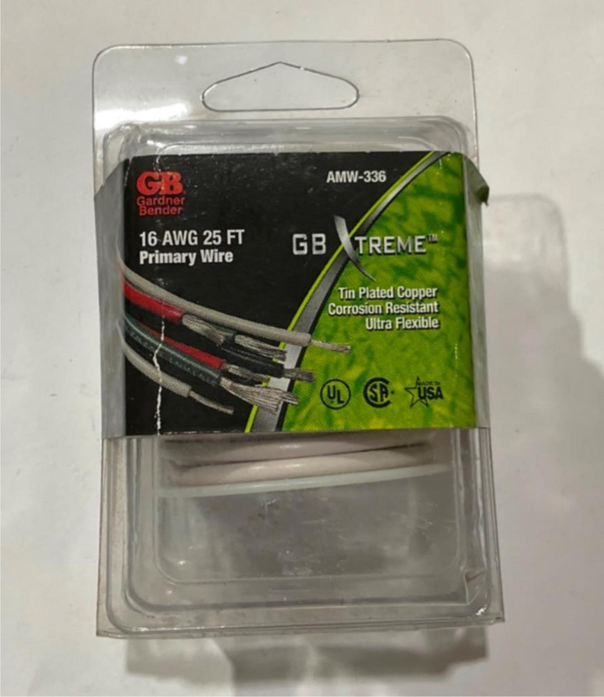 Gardner Bender 16 AWG 25′ White Tin Plated Copper Primary Wire AMW-336 USA