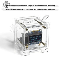 DIY ESP8266 Mini Weather Forecast Electronic Clock Kit 0.96″ OLED Display+Shell