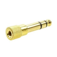 Universal Brass Gold Plated 6.35mm (1/4 inch) Male to 3.5mm (1/8 inch) Female