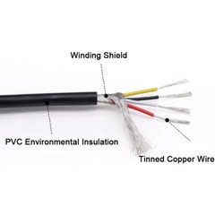 UL2547 Multi Core Cable 2/3/4/5/6/7/8 Cores Shielded Wire Black/Grey 18AWG~28AWG