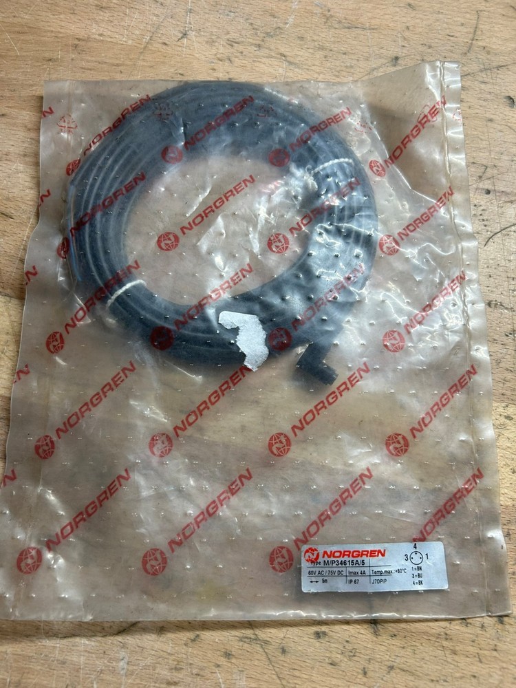 NORGREN M/P34615A/5 CORDSET PLUG-IN CABLE-NEW IN PACKAGE