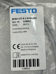 Festo NEBU-LE5-K-2-N-M12G5 Connection Cable Gray Straight 5-Pin M12 2m Long -NEW