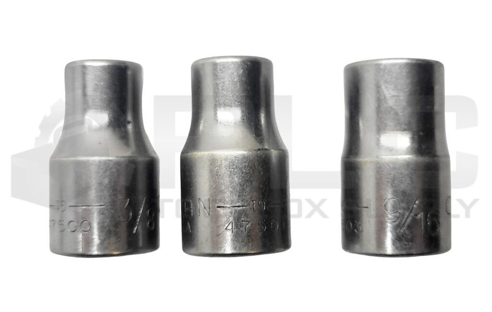 LOT OF 3 CRAFTSMAN 47500 1/2” SOCKETS 3/8”/ 475001 7/16”/ 47503 9/16”