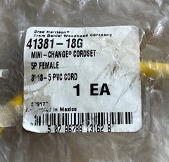 BRAD HARRISON WOODHEAD 41381-18G MINI-CHANGE CORDSET 300V 5.6A 5P FEMALE 3′ NEW