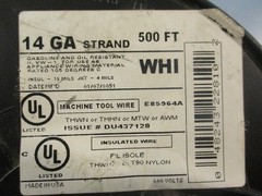Cerrowire E85964A Insulated Machine Tool Wire 14 GA 500 FT Long White 600V