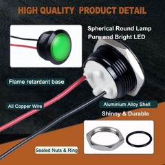 19mm 12 24V AC DC Metal LED Indicator Indicator Light Waterproof IP67 Raised