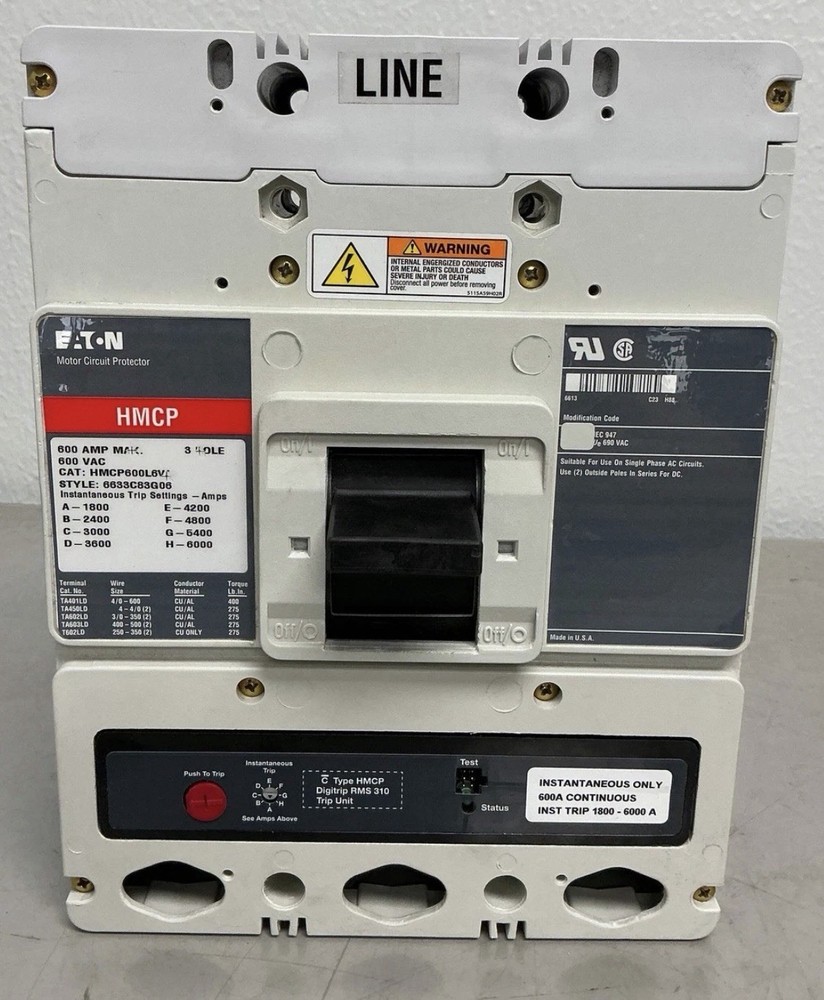 Cutler-Hammer HMCP600L6W Circuit Breaker