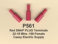25 PAIRS Red Insulated SNAP PLUG BULLET Connector & Receptacle #22-18 Wire Gauge